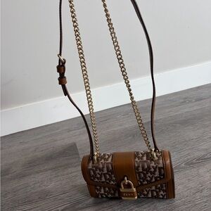 DKNY Elegant Brown and Tan Crossbody Bag